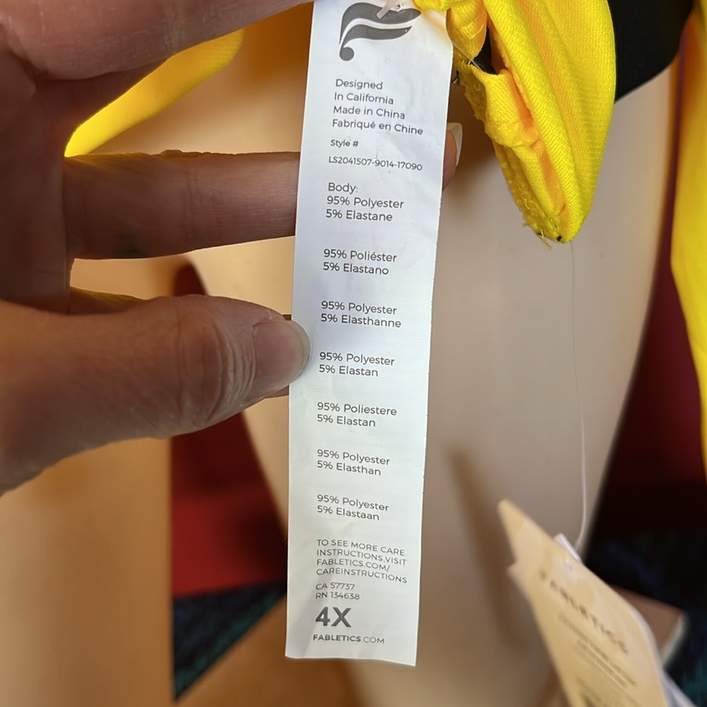 Canary yellow Fabletics front twist long sleeve top - Picture 10 of 13